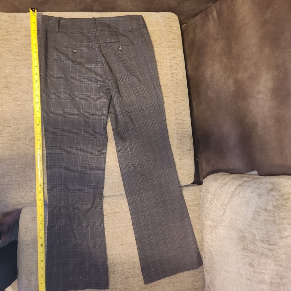 LOFT Charcoal Plaid Trousers - Picture 2 of 5